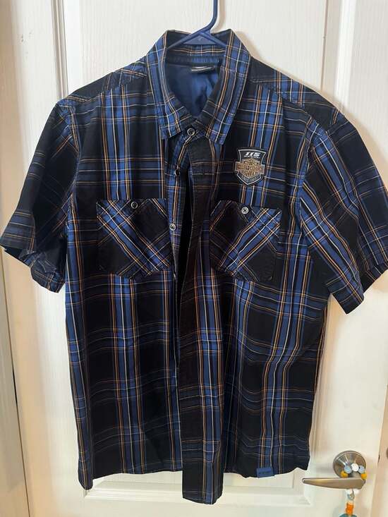 Harley-Davidson Other - Harley-Davidson 115th Anniversary Plaid Short Sleeve Button-Down Shirt